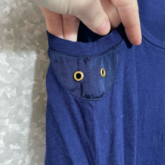 Club Monaco Women’s Navy Blue Minimalist Sleeveless Top - XS - Contrast Trim - Picture 4 of 7